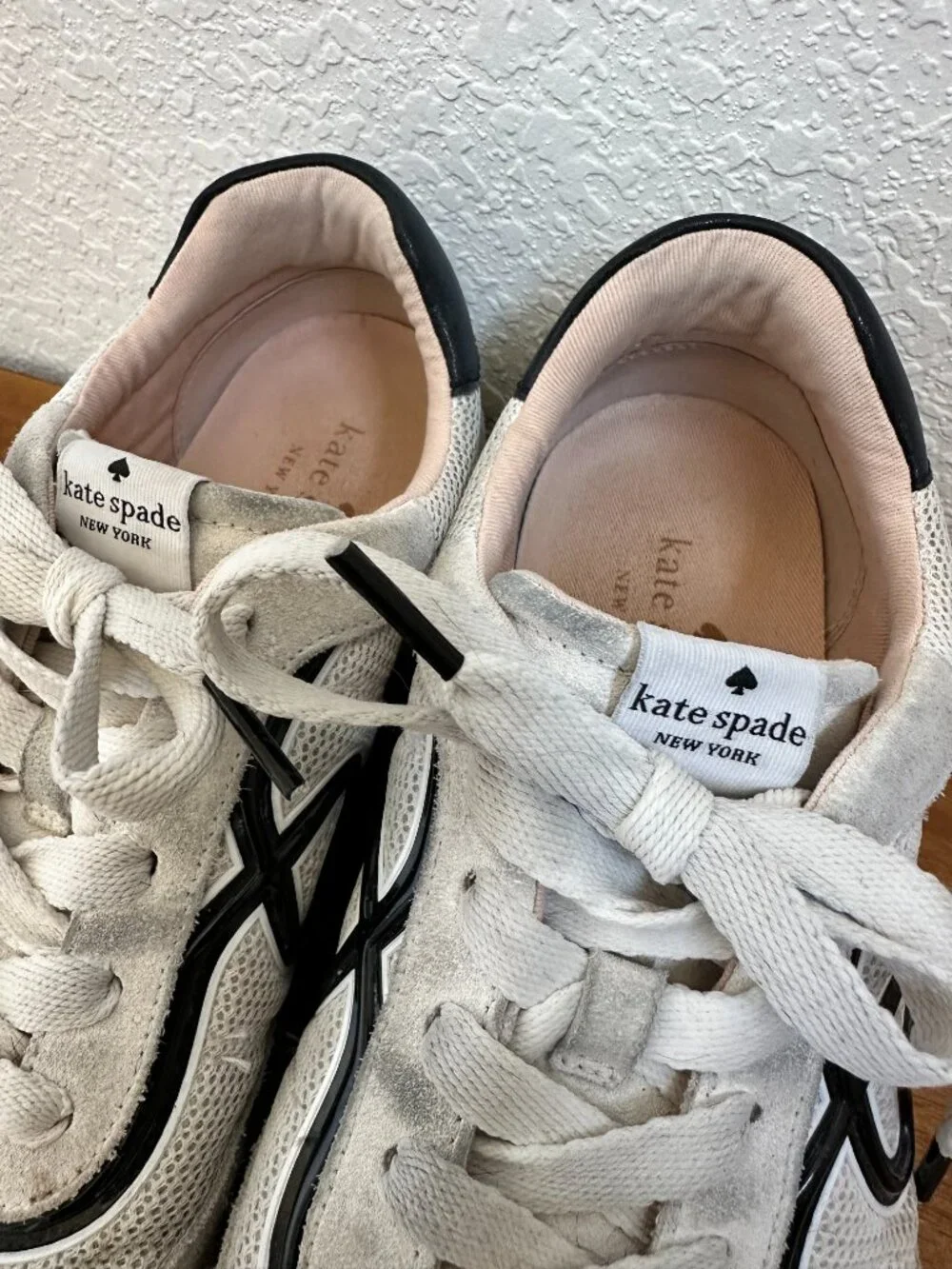 Kate Spade Black and White Brigitte Sneakers, 9